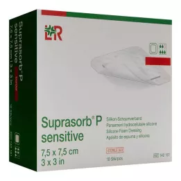 SUPRASORB P sensível PU-Espuma v.bor.lite 7,5x7,5, 10 unid