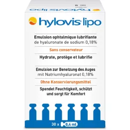 HYLOVIS Pipetas de dose única para colírio lipo, 30X0,4 ml