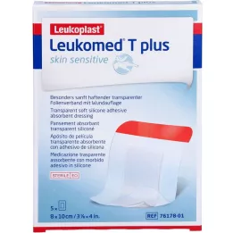 LEUKOMED T plus pele sensível estéril 8x10 cm, 5 pcs