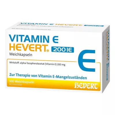 Vitamina E Hevert 200 UI cápsulas moles, 100 peças