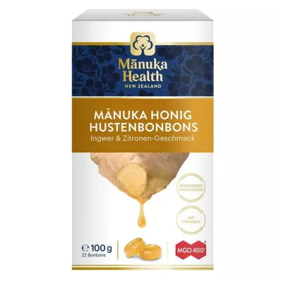 MANUKA HEALTH MGO 400+ Lollipops gengibre-limão, 100 g