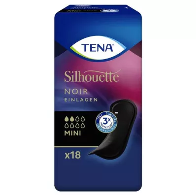 TENA SILHOUETTE Embutidos mini noir, 18 peças TENA SILHOUETTE Embutidos mini noir, 18 peças