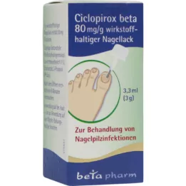 CICLOPIROX beta 80 mg/g de verniz de unhas contendo ingrediente ativo, 3,3 ml