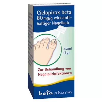 Ciclopirox beta 80 mg/g esmalte ativo, 3,3 ml Ciclopirox beta 80 mg/g esmalte ativo, 3,3 ml