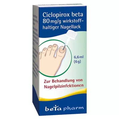 Ciclopirox beta 80 mg/g esmalte ativo, 6,6 ml