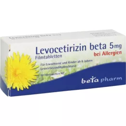 LEVOCETIRIZIN Beta 5 mg comprimidos revestidos por película, 50 unidades