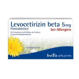 LEVOCETIRIZIN Beta 5 mg comprimidos revestidos por película, 100 unidades