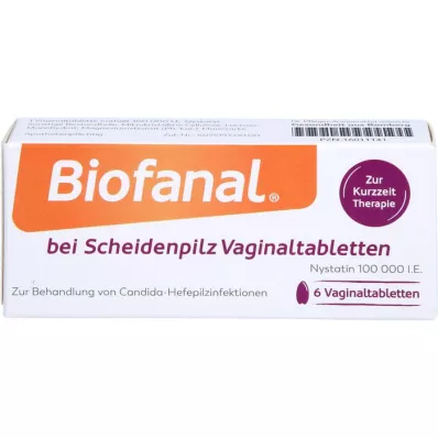 BIOFANAL para micose vaginal 100 000 U.I. comprimidos vaginais, 6 unid