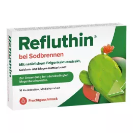 REFLUTHIN para azia comprimidos mastigáveis fruta, 16 unid