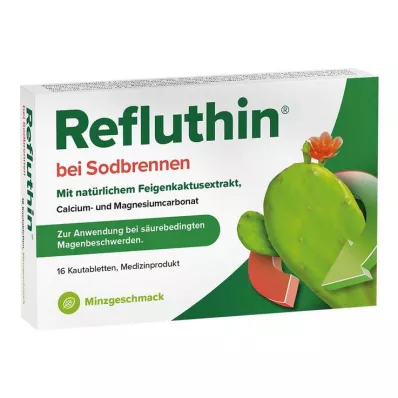 Refluthin para azia comprimidos mastigáveis de menta, 16 unidades Refluthin para azia comprimidos mastigáveis de menta, 16 unidades