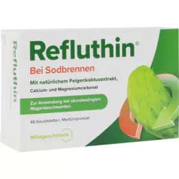 REFLUTHIN para azia comprimidos mastigáveis menta, 48 unid