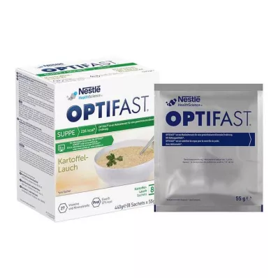 Optifast sopa caseira de batata e alho-poró em pó, 8x55 g