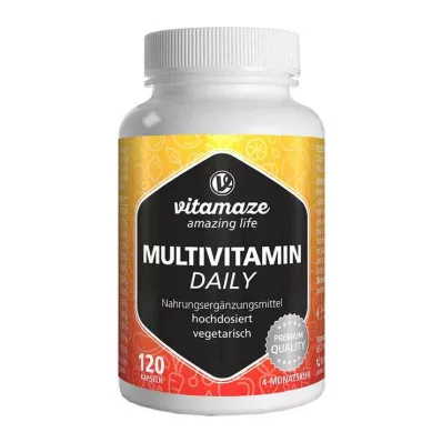 MULTIVITAMIN DAILY sem iodo cápsulas vegetais, 120 unidades