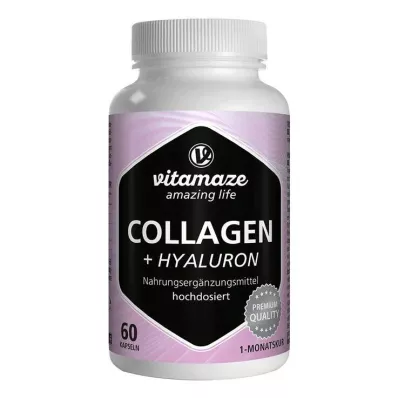 Colágeno 300 mg + ácido hialurônico 100 mg cápsulas de alta dose, 60 unidades Colágeno 300 mg + ácido hialurônico 100 mg cápsulas de alta dose, 60 unidades
