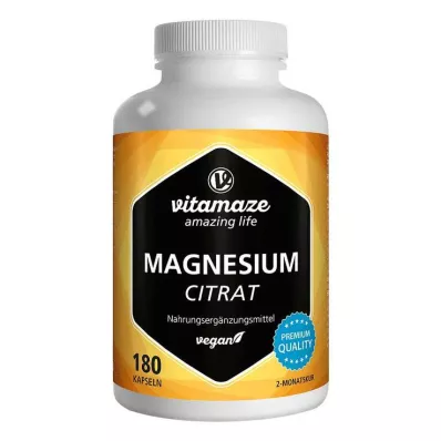 MAGNESIUMCITRAT Cápsulas veganas de 360 mg, 180 unidades