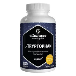 L-TRYPTOPHAN 500 mg cápsulas veganas de dose elevada, 180 cápsulas