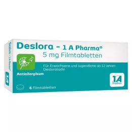 DESLORA-1A Pharma 5 mg comprimidos revestidos por película, 6 unid