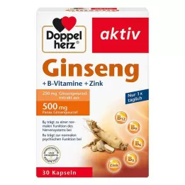 DOPPELHERZ Ginseng 250+B-Vitaminas+Zinco Cápsulas, 30 Cápsulas