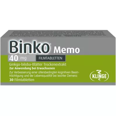 BINKO Memo 40 mg comprimidos revestidos por película, 30 unid