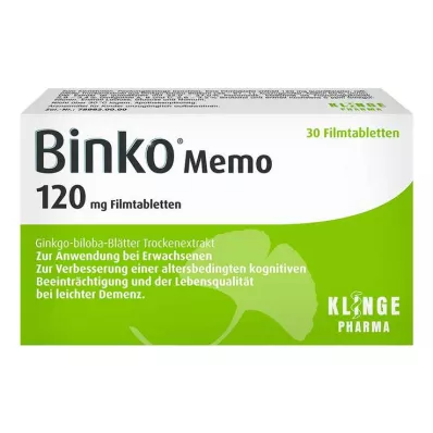 BINKO Memo 120 mg comprimidos revestidos por película, 30 unidades BINKO Memo 120 mg comprimidos revestidos por película, 30 unidades
