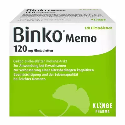 Binko Memo 120 mg comprimidos revestidos por película, 120 unidades Binko Memo 120 mg comprimidos revestidos por película, 120 unidades