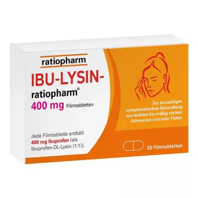 IBU LYSIN ratiopharm 400 mg - com ibuprofeno, 20 unidades IBU LYSIN ratiopharm 400 mg - com ibuprofeno, 20 unidades