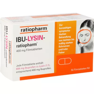 IBU-LYSIN-ratiopharm 400 mg comprimidos revestidos por película, 50 unid