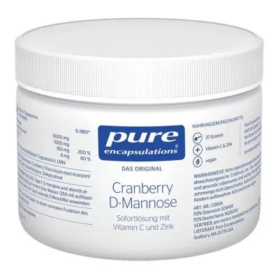 PURE ENCAPSULATIONS Cranberry D-Mannose em pó, 37 g