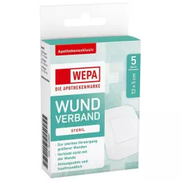 WEPA Pensos para feridas 7,2x5 cm estéreis, 5 unid