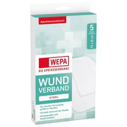 WEPA Pensos para feridas 8x15 cm estéreis, 5 unid