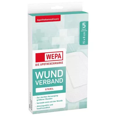 WEPA Pensos para feridas 8x15 cm estéreis, 5 unid