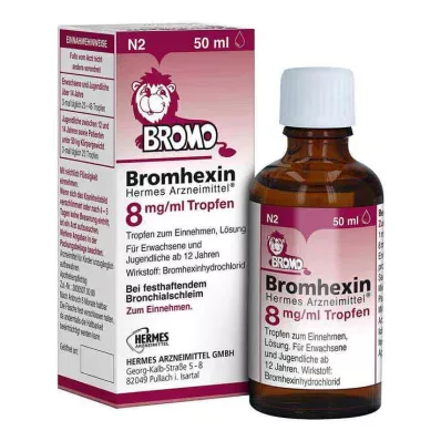 BROMHEXIN Hermes Arzneimittel 8 mg/ml gotas, 50 ml BROMHEXIN Hermes Arzneimittel 8 mg/ml gotas, 50 ml