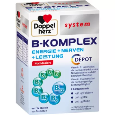 DOPPELHERZ Comprimidos do sistema B-complex, 120 unidades