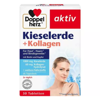 DOPPELHERZ Silica+Collagen Tablets, 30 Cápsulas
