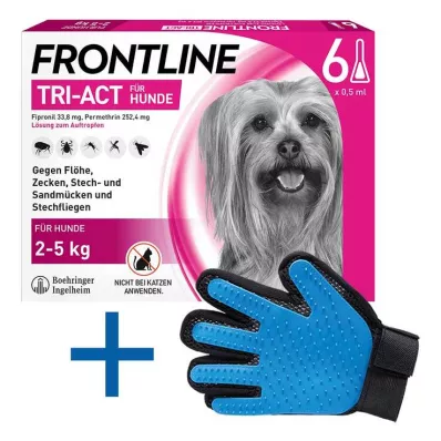 FRONTLINE Solução Tri-Act para ser gotejada em cães de 2-5 kg, 6 unidades