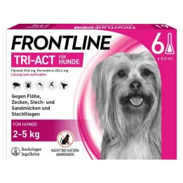 FRONTLINE Solução Tri-Act para ser gotejada em cães de 2-5 kg, 6 unidades