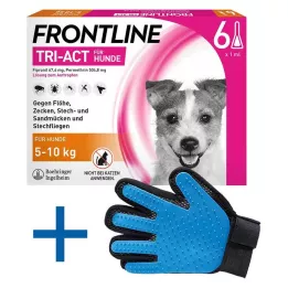 FRONTLINE Solução Tri-Act para ser gotejada em cães de 5-10 kg, 6 unidades