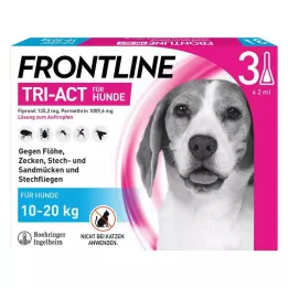 FRONTLINE Solução Tri-Act para ser gotejada em cães de 10-20 kg, 3 unidades
