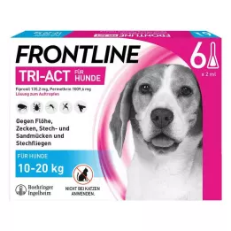 FRONTLINE Solução Tri-Act para ser gotejada em cães de 10-20 kg, 6 unidades