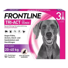 FRONTLINE Solução Tri-Act para ser gotejada em cães de 20-40 kg, 3 peças