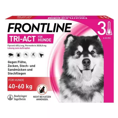 FRONTLINE Solução Tri-Act para gotejamento em cães 40-60kg, 3 unidades FRONTLINE Solução Tri-Act para gotejamento em cães 40-60kg, 3 unidades