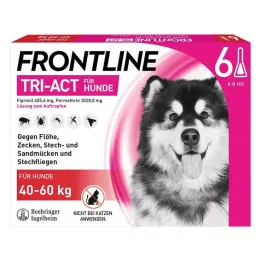 FRONTLINE Solução Tri-Act para pingar em cães de 40-60 kg, 6 unidades