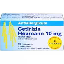 CETIRIZIN Heumann 10 mg comprimidos revestidos por película, 10 unid