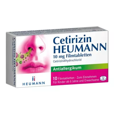 Cetirizina HEUMANN comprimidos revestidos por película de 10 mg, 10 unidades Cetirizina HEUMANN comprimidos revestidos por película de 10 mg, 10 unidades