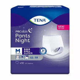 TENA PANTS Calças descartáveis nocturnas super M, 10 unidades