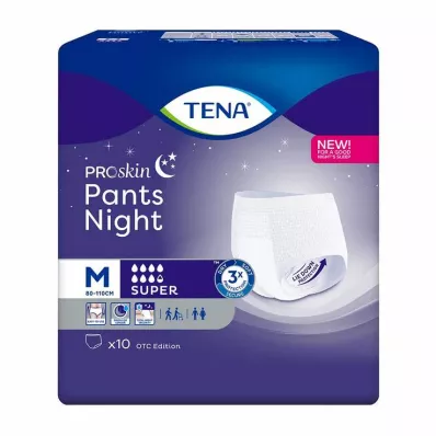 TENA PANTS Calças descartáveis nocturnas super M, 10 unidades TENA PANTS Calças descartáveis nocturnas super M, 10 unidades