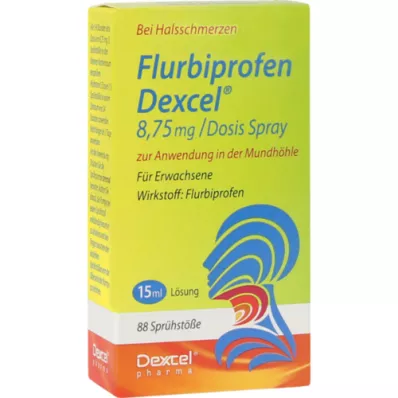 FLURBIPROFEN Dexcel 8,75 mg/Dos.spray cavidade oral, 15 ml