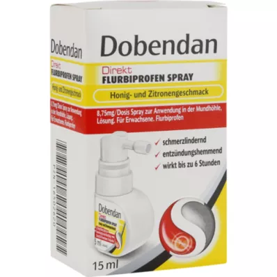 DOBENDAN Flurbiprofeno Direto Spray Mel &amp; Limão, 15 ml