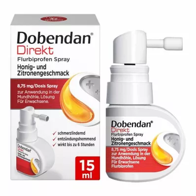DOBENDAN Flurbiprofeno Direto Spray Mel &amp; Limão, 15 ml