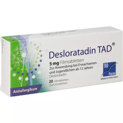 DESLORATADIN TAD Comprimidos revestidos por película de 5 mg, 20 unidades